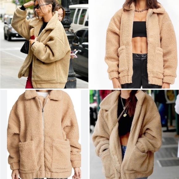 I AM GIA Pixie Coat Teddy Sherpa Zip Up Caramel Colored Jacket Size Small - Picture 1 of 16